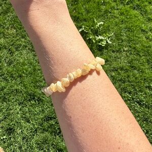 Orange Calcite Beaded Bracelet